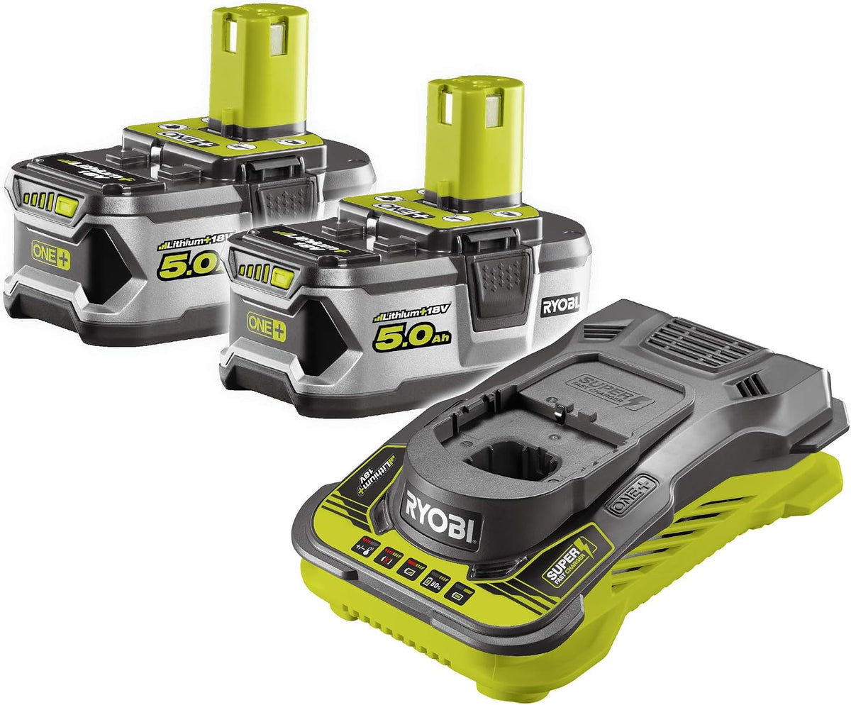 Pack batterie, éclairage LED, 5, 0 Ah, RYOBI, 2, 5 Ah, Pack 18V One+ 2 Batteries 5, 0 Ah et Chargeur Rapide RC18150-250