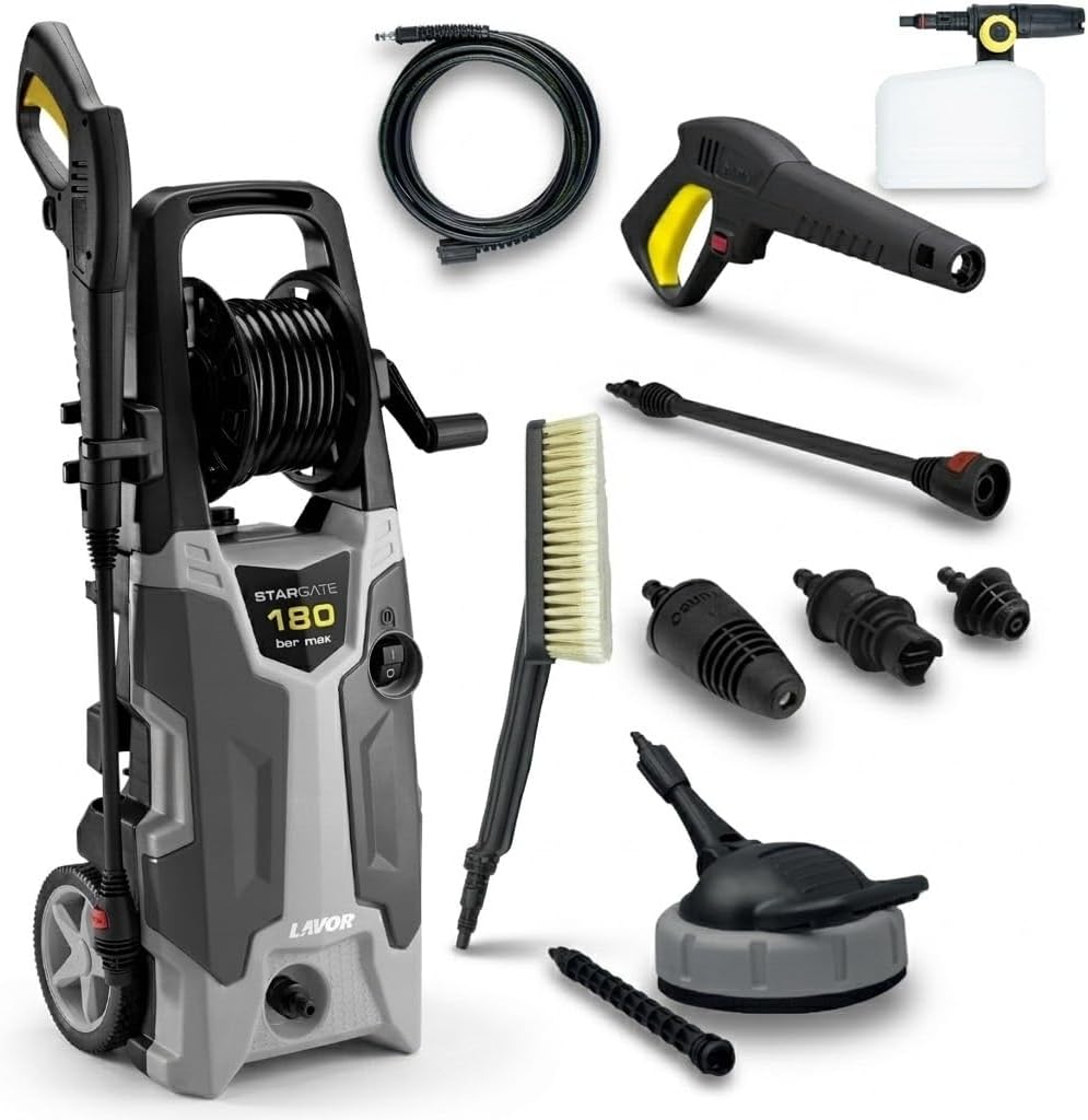 Nettoyeur haute-pression, 2500 W, réglable, idéal pour le lavage de façade, pompe en aluminium, Lavor, 510 l, 230 V, brosse plate réglable