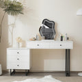 Coiffeuse, 100 × 76 × 40 cm, en Bois et Métal, Table de Maquillage avec 5 Tiroirs de Rangement, 2-en-1 Bureau pour Chambre, Yihomfy