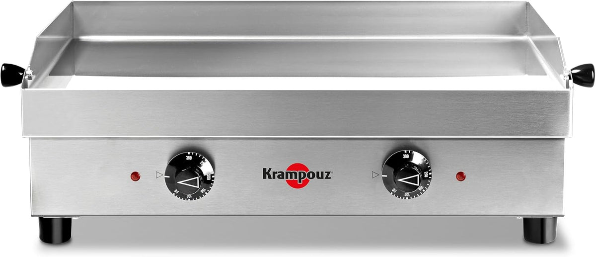 Plaque de cuisson, 54 × 33 cm, réglable, acier inoxydable, Krampouz, 60 × 36 cm, 60 × 36 × 30 cm, 240 V, PFSB2AA-KR, 300 °C, 2 Zones