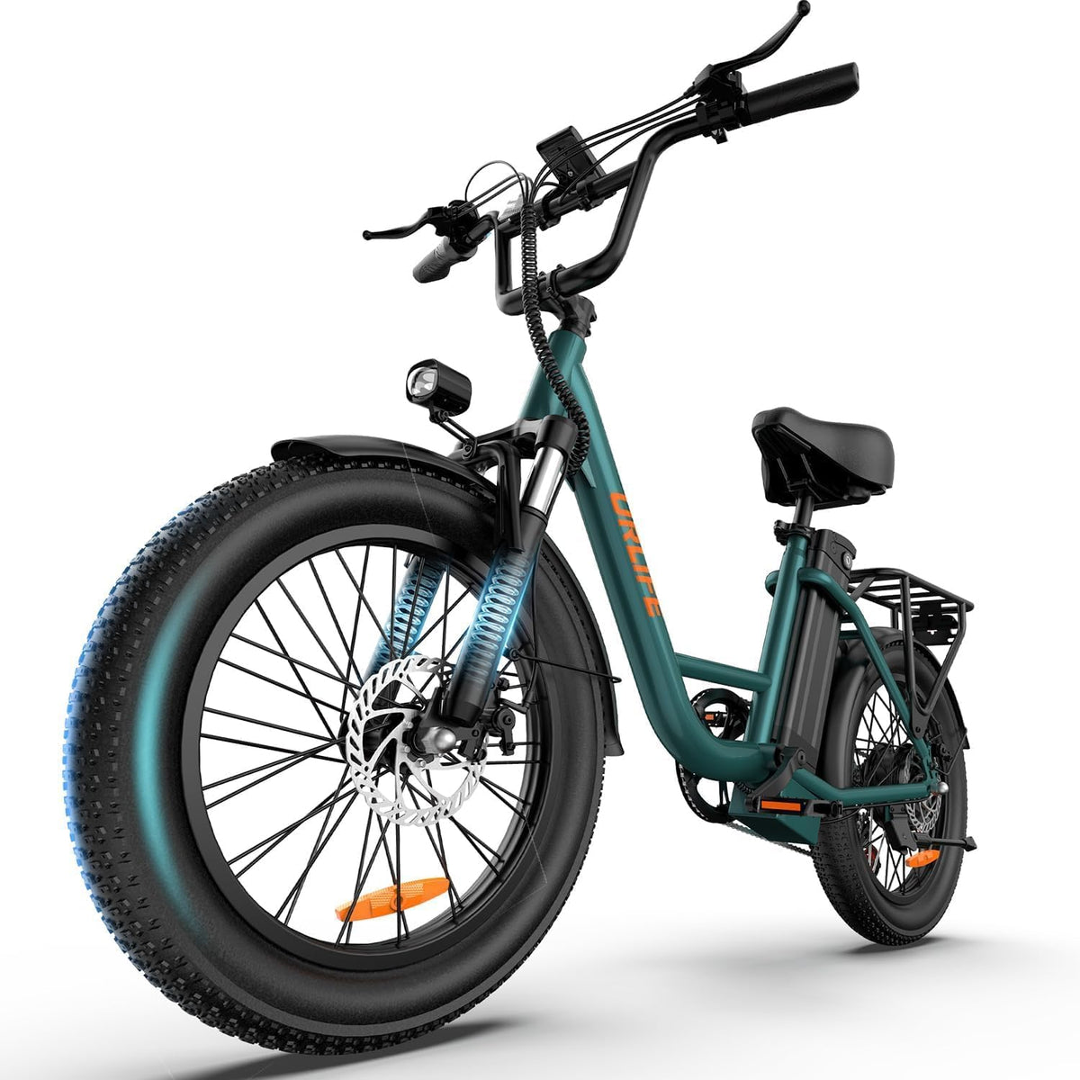 URLIFE VTT, vélo électrique à gros pneus de 50, 8 cm avec 7 vitesses, Vélo électrique pour adultes, batterie amovible 48 V 13 Ah/48 V 15, 6 Ah