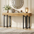 Console Lailang, 160 × 30 × 80 cm, Meuble Industriel Bois Metal, 160 cm, 30 cm, 160cm, Chêne Noir, Meuble Entrée Couloir