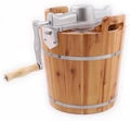 Machine à glace italienne, avec Manivelle, acier inoxydable, Machine à Crème Glacée Manuelle en Bois, Sorbetières électrique, Style Traditionnel