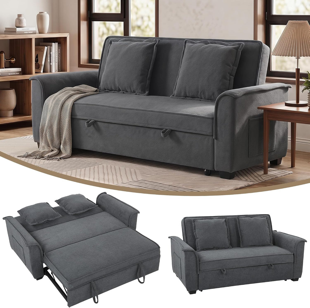 Canapé HOMCOM, 135 × 181 cm, télécommande, 15 cm, 168cm, réglable