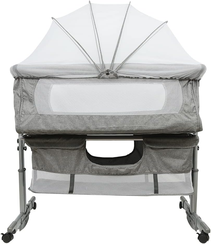 Lit, Pour Chambre, Hauteur en Réglable 71 à 88 cm, SHISHI, 60 kg, 90 cm, 45 cm, 38 cm, Charge Jusqu'à 60 kg, 71-88, Gris, portable
