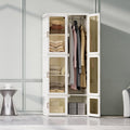 Armoire, Penderie Pliable en Plastique avec 6 Portes et 1 Tringle à vêtements, QMTXBYJ, 170 × 69 × 50 cm, 4 étagères