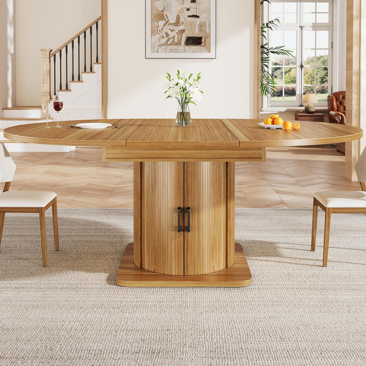 Table Yihomfy, 158 cm, Gain de Place pour Petit Espace, 118 × 118 × 76 cm, 118 cm, Bureau
