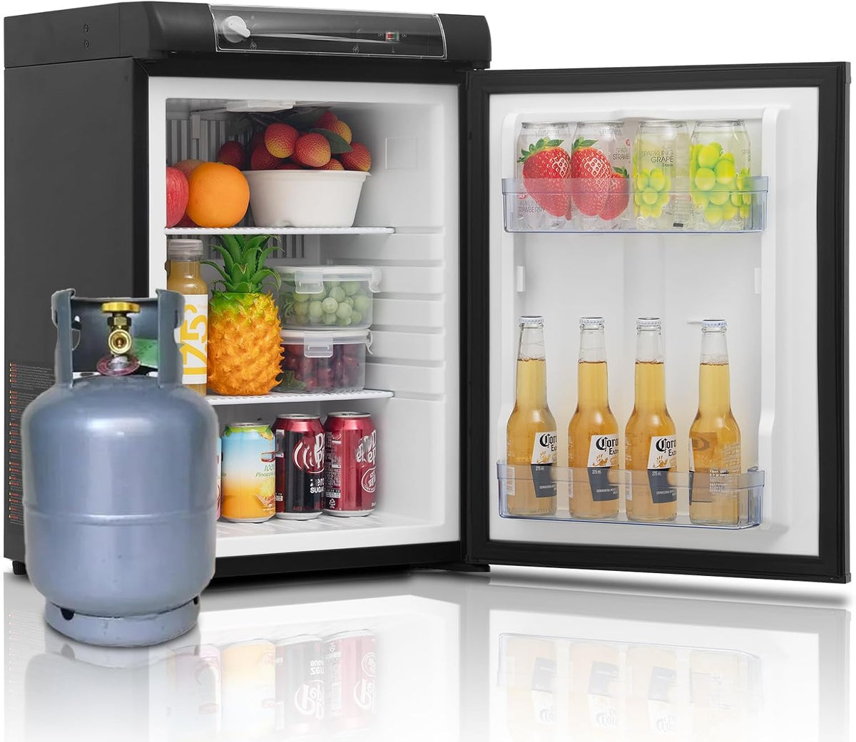 Smad Réfrigérateur, 46 × 48 × 66, 5 cm, réglable, Frigo Camping Gaz, 12V, 220V, 60L, 0°C, 10°C, 40L, 100L, 175L, Noir, portable