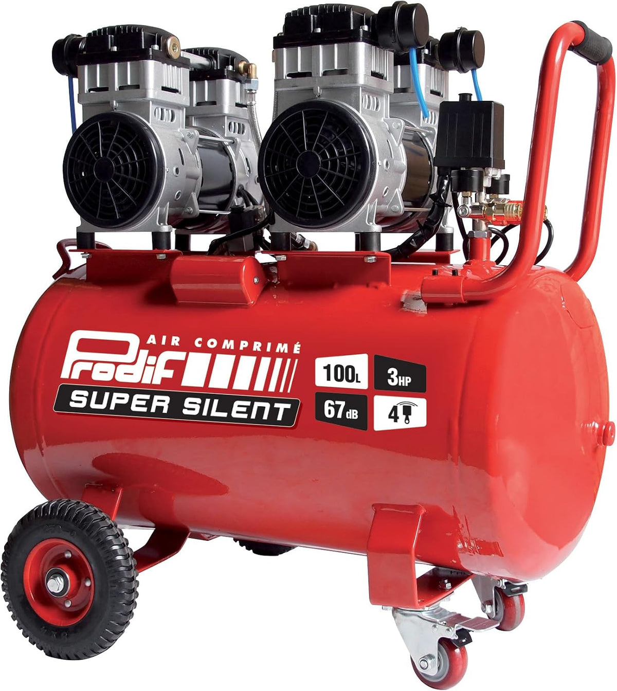 Compresseur d'air, 8bar SIL1003, PRODIF, 100l, 230v, 67dB