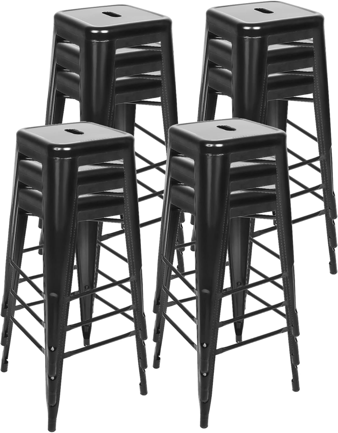 XUANYU Tabouret, 42 × 42 × 76 cm, 30 × 30 cm, 28 cm, 2 cm, Noir