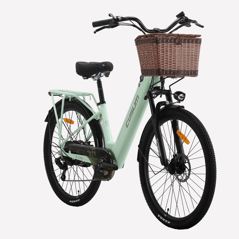 Vélo, Urbain E-Bike pour Adultes, Batterie Amovible 48v 10.4AH, 26 Pouces, cysum, 7 Vitesses, 250 W, 185cm, Assistance au pédalage