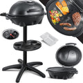 Grill électrique, 5 niveaux, réglable, KESSER, 2en1, 300 °C, Gril Électrique 2en1, Pied avec Couvre-Pied, fonction gril