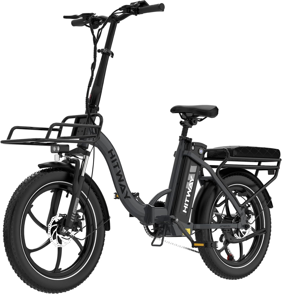 Vélo, pour Trajets Urbains BK6SL1, pliable, 7 vitesses, HITWAY, 70-100KM BK6SL1, 36V, 250W, 15.6Ah, Pneus Larges 20×3 Anti-Crevaison