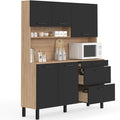 Buffet, 140 cm, IDMarket, 140 × 40 × 177 cm, 23, 6 cm, 21, 5 cm, 15cm, 3 tiroirs, 1 étagère