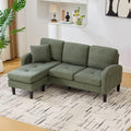 Canapé, pour Salon, 3 Places avec Chaiselongue, Tissu Lin Coton, Yihomfy, 166 × 118 × 77 cm, Pieds Plastique, Appartement ou Bureau