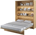 Lit, 46 cm, éclairage LED, MEBLINI, 22 mm, 16 mm, 3 mm, 8 cm, 20 cm, 160 × 200cm, pliable, réglable, Mural Rabattable, Armoire