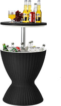 Table de service, réglable, 57, 5 cm, Jardin 2 en 1 Utilisation Intérieure Extérieure, GIANTEX, 82 cm, 30L, Table Glacière 30L, Vin, Cocktails
