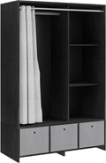 Armoire, 105 × 48 × 160 cm, HOMCOM, 117, 5 cm, 105l, 3 tiroirs, 2 étagères
