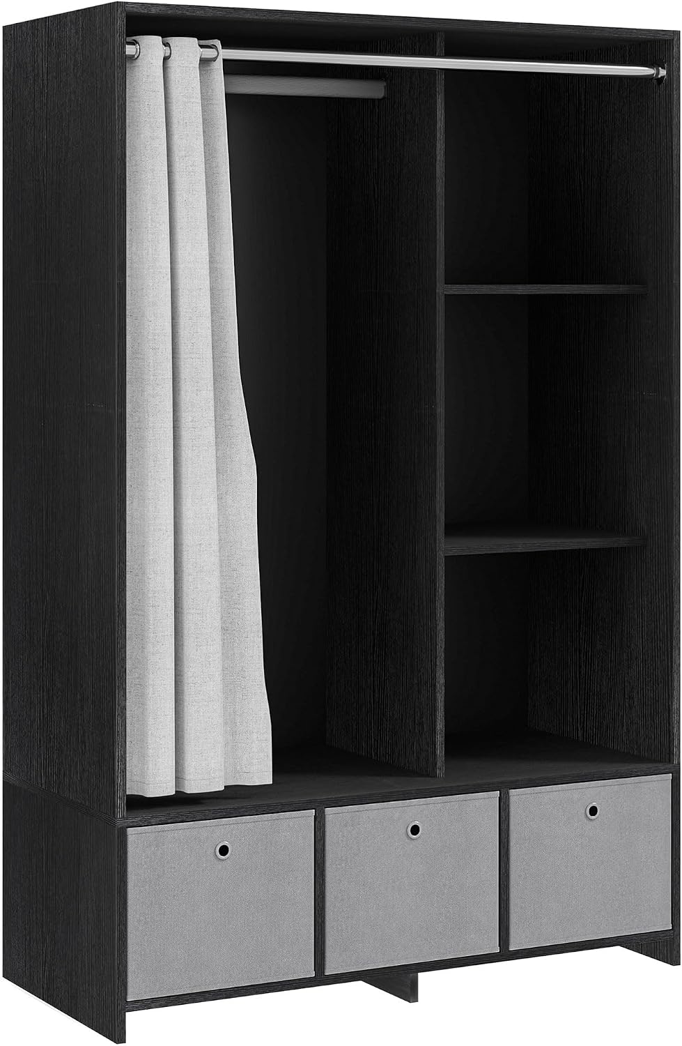 Armoire, 105 × 48 × 160 cm, HOMCOM, 117, 5 cm, 105l, 3 tiroirs, 2 étagères