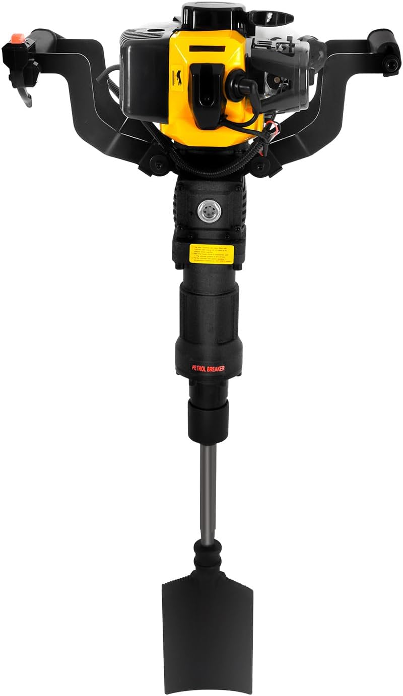 LENDISIY Bêche-tarières, Tombeau à essence 52 cc 2 temps pour poteau de jardin, 1250 W, pelleteuse avec pelle, 6500 tr/min, portable