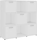 vidaXL Bibliothèque, Meuble de Rangement avec Compartiment, Blanc Bois d'Ingénierie, 90 × 30 × 90 cm