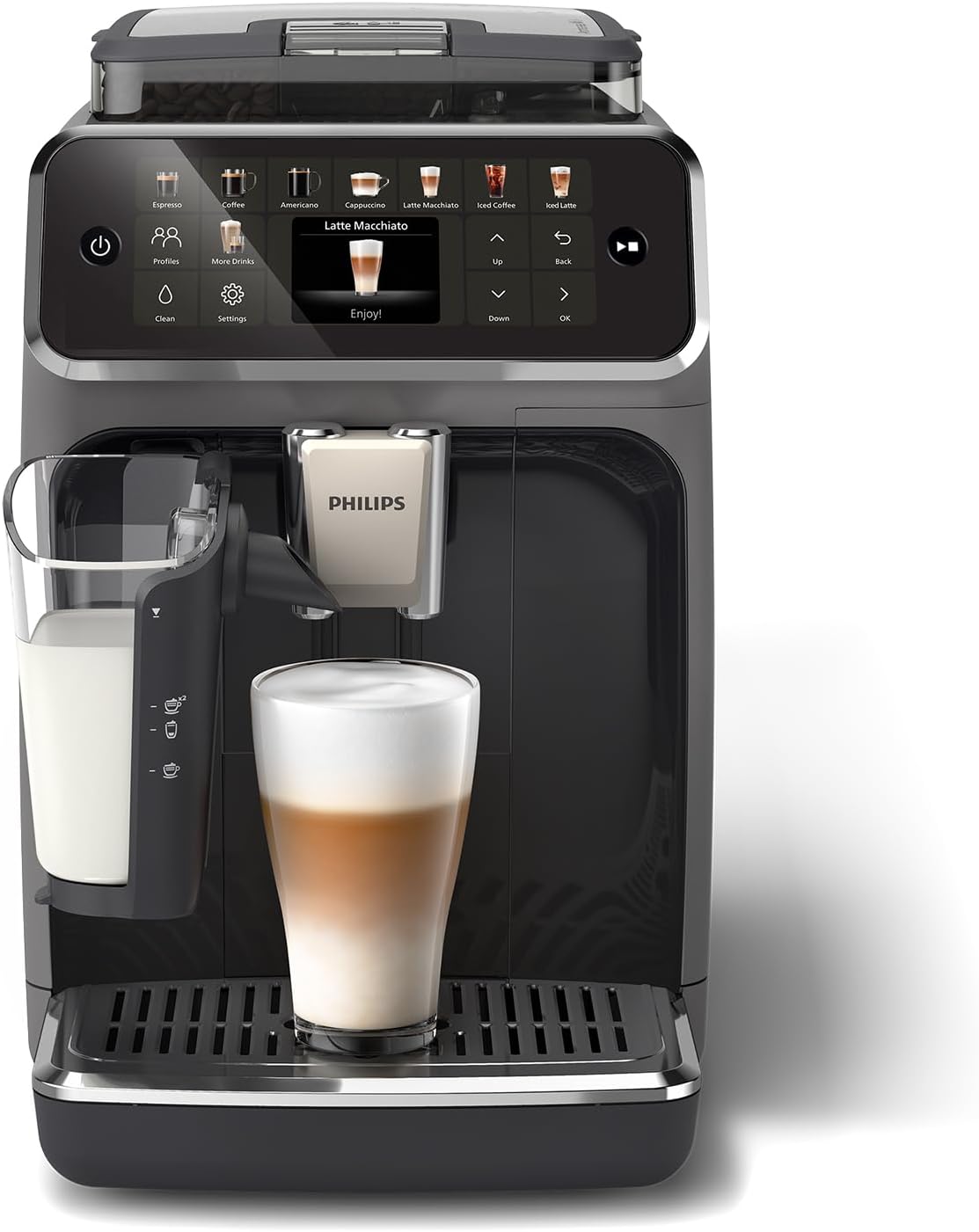PHILIPS Machine à café, 20 boissons chaudes & glacées, LatteGo