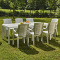 Table à manger, Table d'extérieur Susa, 70 cm, Dmora, 100% Made in Italy, Blanc, Table de jardin extensible