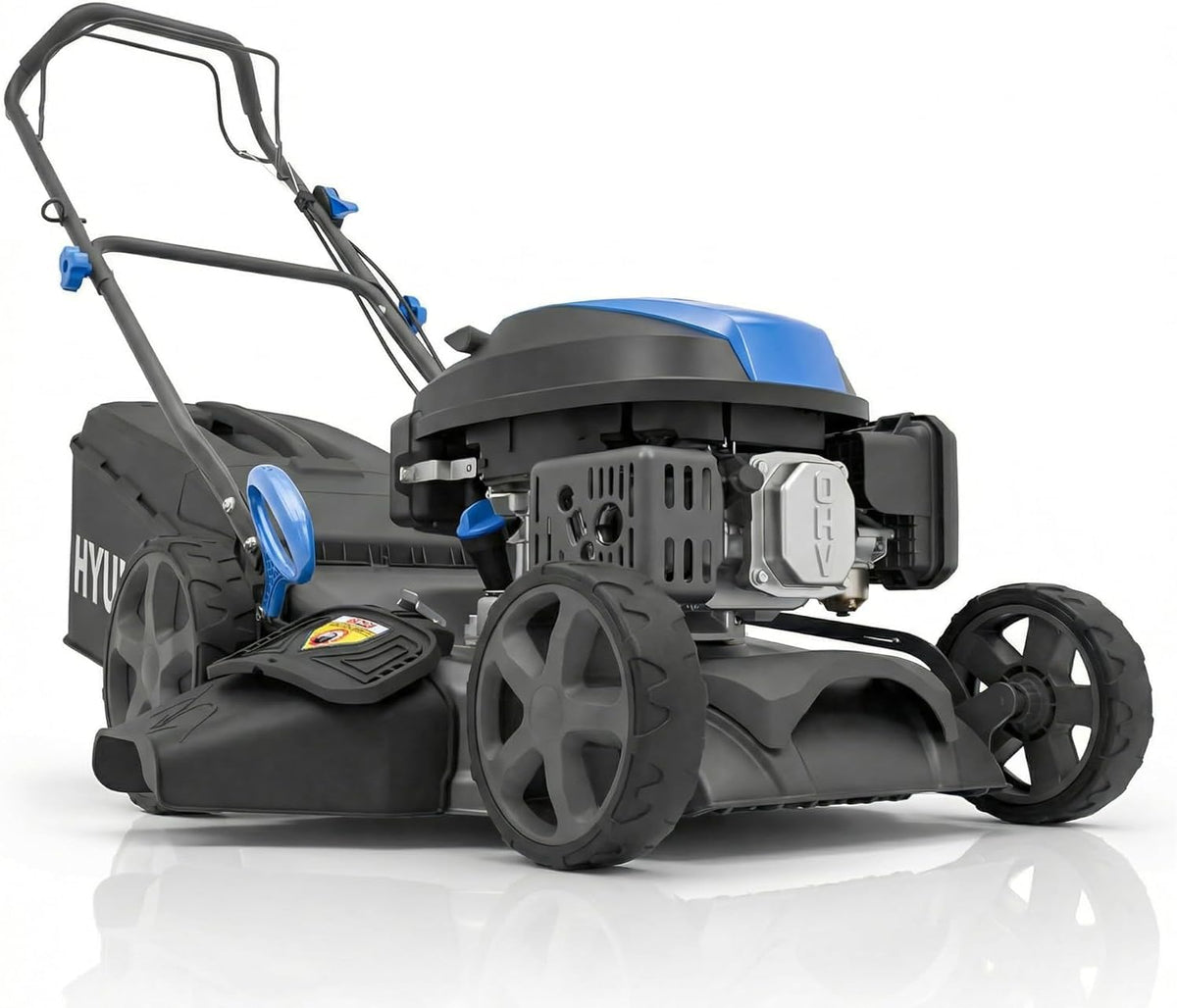 HYUNDAI 4-en-1 HYM17150SPX Tondeuse, 43 cm, réglable, Carter Acier, 40 L, 75 mm, 25 mm, Moteur 139 cm3 3, 7 CV 4 Temps