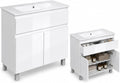 Meuble-lavabos, Lavabo avec Meuble Ariza 80 cm de Large, paplinskimoebel, Lavabo avec Meuble sous Vasque avec 2 Portes, réglable