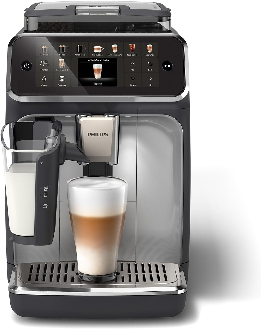 PHILIPS Machine à café, LatteGo, 20 boissons chaudes & glacées