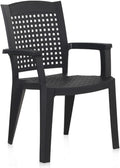 Chaise de jardin, Lot de 6 chaises de Jardin empilables en résine Coloris Gris, 87 cm, PEGANE, Longueur 59 x Profondeur 60 x Hauteur 87 cm