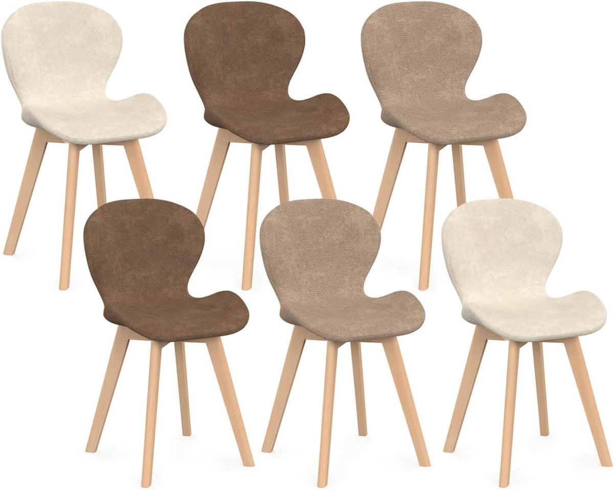 Chaise IDMarket, 46 cm, 50 cm, Beige x2, Marron x2