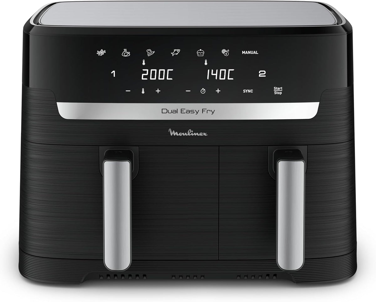 Friteuse sans huile, 8, 3 L, Moulinex, 8, 3L, 7 programmes, 5.2L, 3.1L, 7programmes, 2tiroirs, 2 tiroirs, Noir, fonction gril
