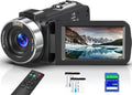 Delmodes Caméscope, télécommande, 3, 0 pouces, 64MP, Wi-Fi, commande tactile