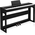 LEADZM Piano numériques, Bluetooth, 2MODE, 4FONCTION, Piano Numérique 88 Touches, 128 Sonorités et Rythmes, Système à 3 Pédales, Noir