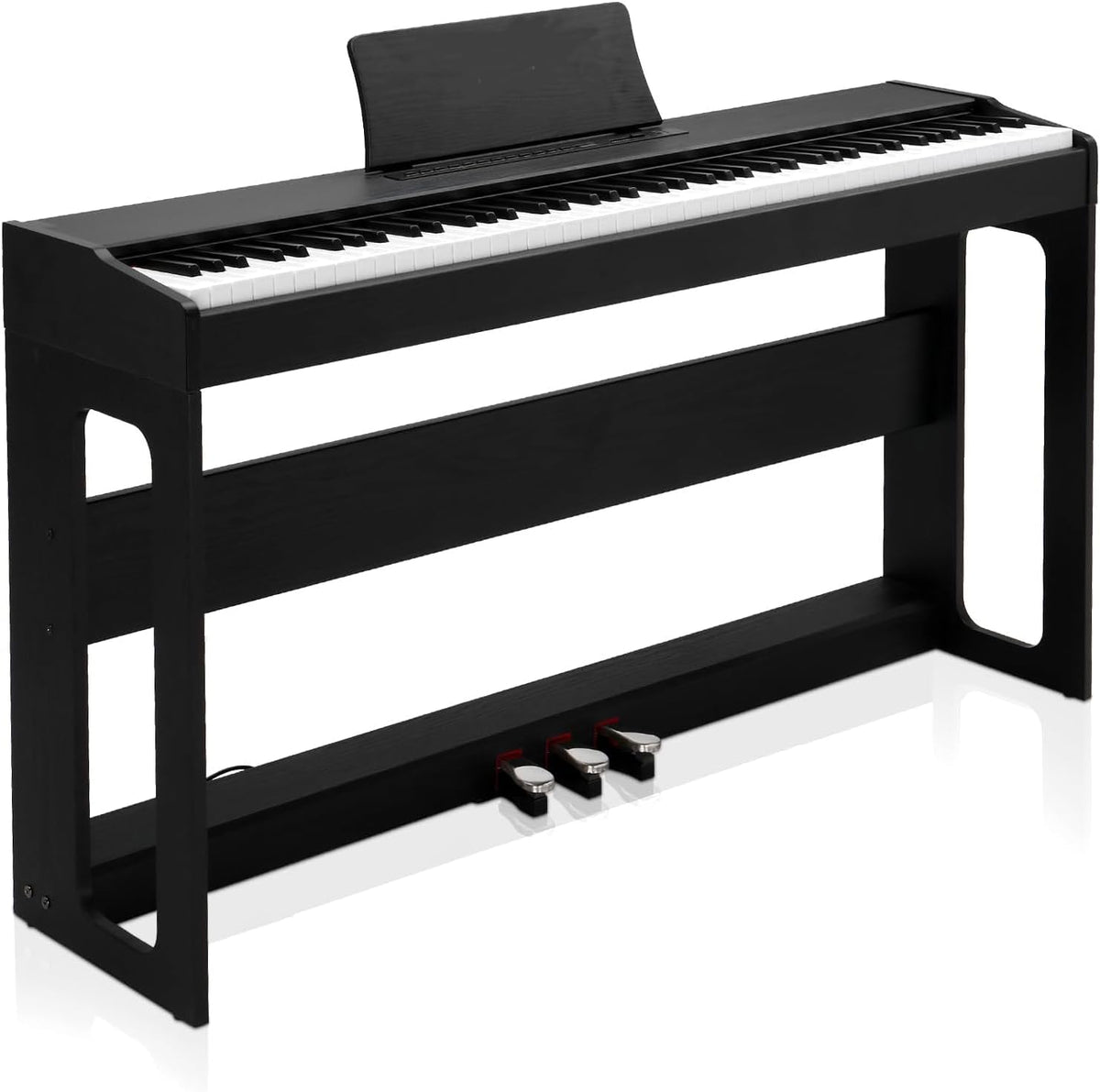 LEADZM Piano numériques, Bluetooth, 2MODE, 4FONCTION, Piano Numérique 88 Touches, 128 Sonorités et Rythmes, Système à 3 Pédales, Noir