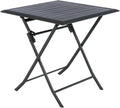 Table à manger, Aluminium Traité Epoxy Antirouille, 71 cm, Table de Jardin Pliante Carrée Azua Gris Graphite, HESPERIDE, 2 Places