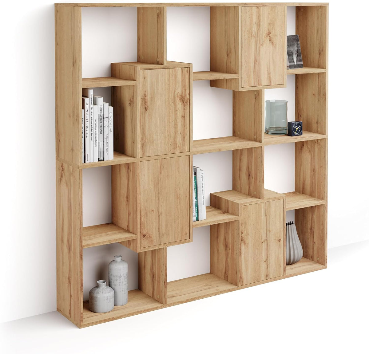 Bibliothèque, 160, 8 × 158, 2 cm, Bureau, Bois Rustique, MOBILI FIVER, 7, 7 × 3, 2 × 1, 5 cm, 30 cm, Made in Italy