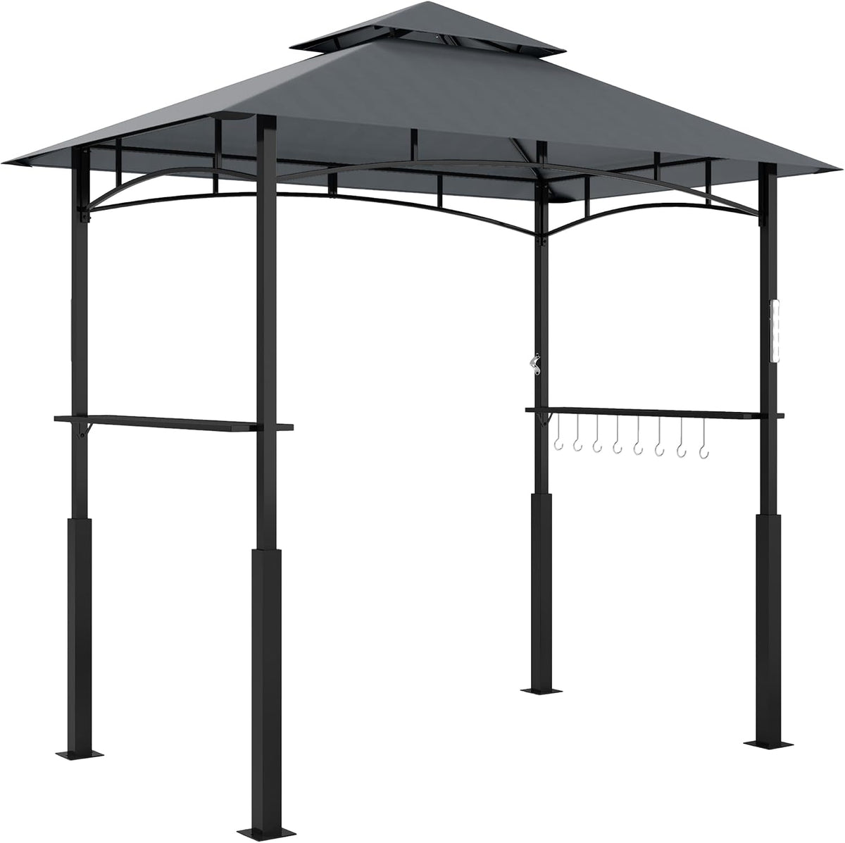 Tonnelle, éclairage LED, 243 × 148 × 248 cm, Outsunny, 2 Niveaux, 150 cm, 243L, 148l, portable