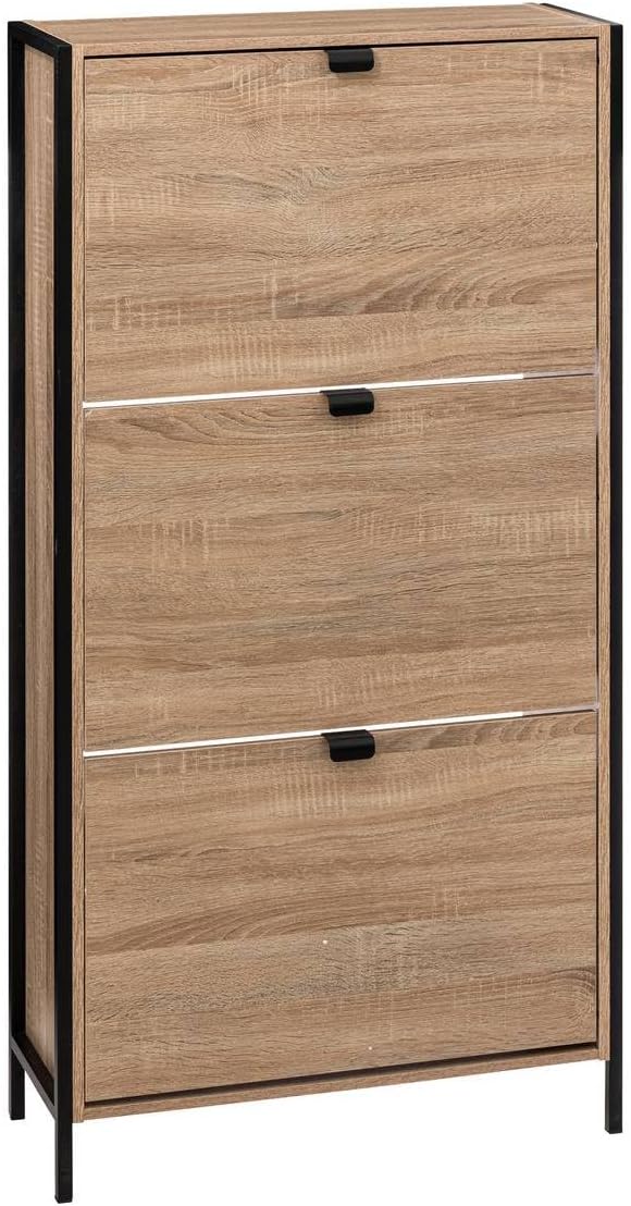 Armoire, 3 tiroirs, 5 five simply smart, 2 Portes, 2 tiroirs, 3 étagères, Meuble Range-Chaussures 3 tiroirs aliaj Effet chêne Naturel