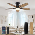 Ventilateur de plafond Macchiatto, télécommande, 106 cm, 6 Vitesses, 6 niveaux, 5 Pales, 3 Températures de Couleur, éclairage LED, Noir, minuterie