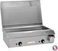 Plancha, acier inoxydable, réglable, 64 × 40 cm, Mirichaud, L65 X P43 X H18 cm, E650-2400W, 3mm, 2 zones, Couvercle + 2 Ustensiles, 10 Personnes