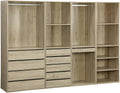 Armoire, Kit dressing modulable avec 4 éléments. naturel. panneaux stratifiés, acier inoxydable, 43 cm, 180cm, 1, 5cm, 25, 6cm, Alice's Home