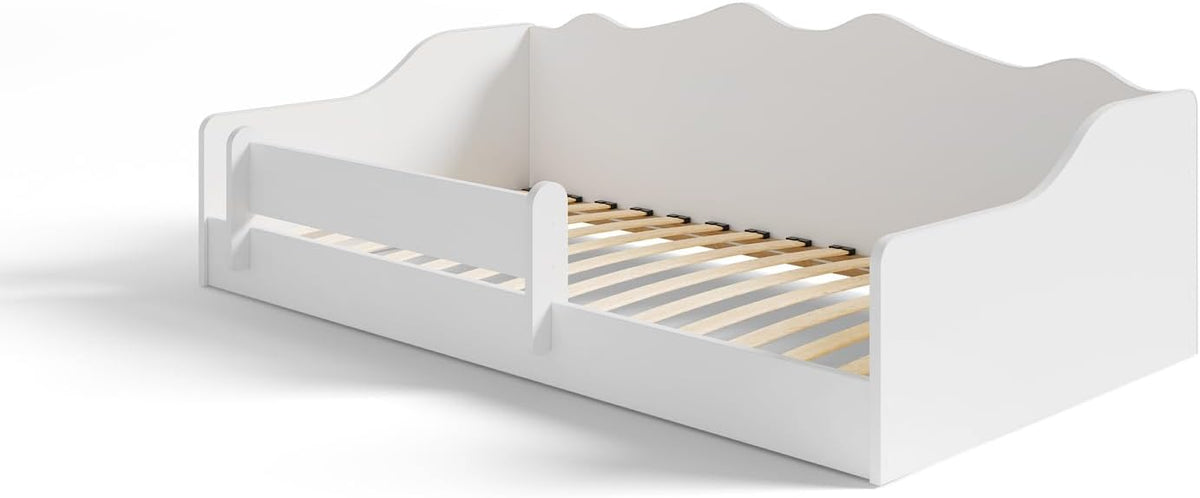 Cadre de lit KOBI 140x70, sans Matelas, élégant et Confortable pour la Chambre de Votre Enfant., lit sécurisé avec barrière de Protection