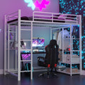Cadre de lit, Multifonctionnel Lit Loft avec Bureau, 90 × 200 cm, luckdect, 204 × 95 × 180 cm, Suspension Simple et étagères Derangement