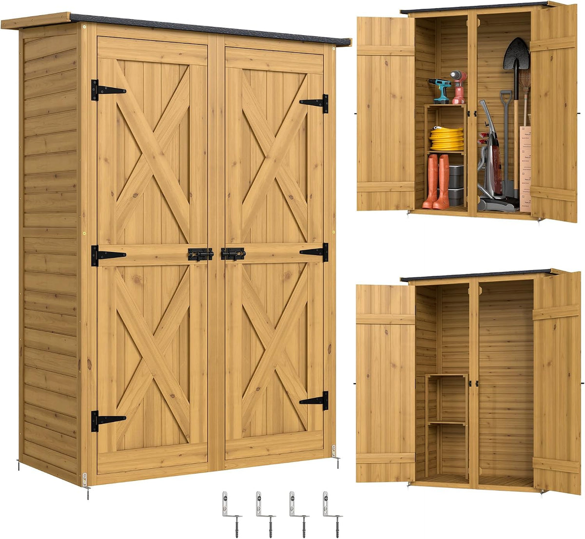 Abri de jardin, 115 × 53 × 156 cm, Outsunny, 3 × 3 m