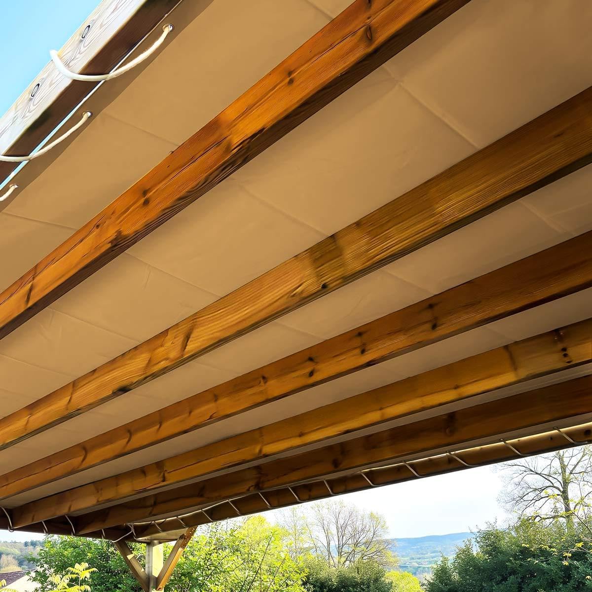 Tecplast Parasol et stores, Bâche Pergola ou Tonnelle étanche en PVC pour terrasse, 300 mm, LP506PR, 3 × 4 m