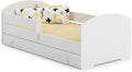 Lit KOBI, 144 cm, 77 cm, 56 cm, 140 cm, 70 cm, Blanc