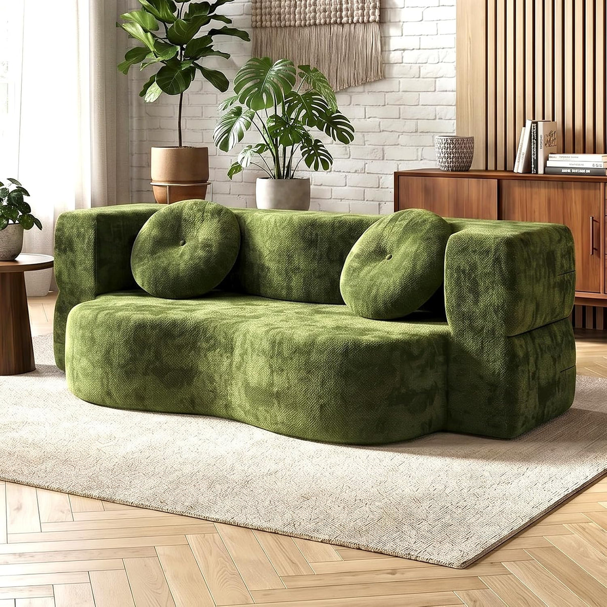 Canapé, 170 cm, Devoko, 170 × 105 × 40 cm, Vert