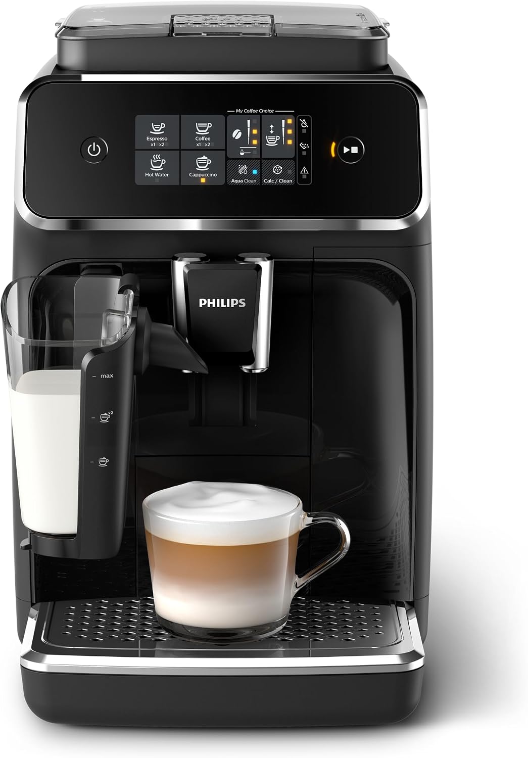 Machine à café PHILIPS EP2231, 12 niveaux, Expresso broyeur Série 2200-3 Boissons, EP2231/40, commande tactile, Écran tactile